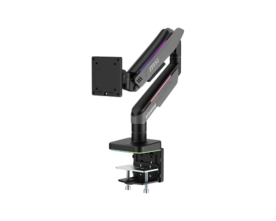 MSI MPG-MT201RG RGB Masa Üstü Siyah Monitör Kolu - 17-49 İnç, 20 kg Taşıma, VESA 75/100 mm, Tilt-Swivel-Pivot