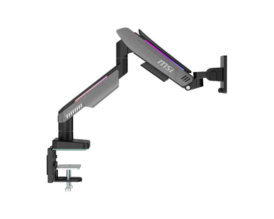 MSI MPG-MT201RG RGB Masa Üstü Siyah Monitör Kolu - 17-49 İnç, 20 kg Taşıma, VESA 75/100 mm, Tilt-Swivel-Pivot