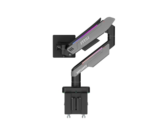 MSI MPG-MT201RG RGB Masa Üstü Siyah Monitör Kolu - 17-49 İnç, 20 kg Taşıma, VESA 75/100 mm, Tilt-Swivel-Pivot