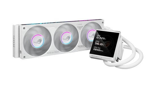 Asus ROG STRIX LC IV 360 ARGB LCD Beyaz Sıvı İşlemci Soğutucu - 3x120mm Fan, 5.08 İnç IPS LCD, 800-2500 RPM