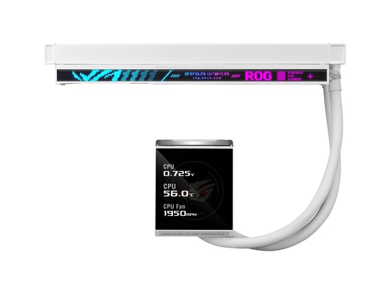 Asus ROG STRIX LC IV 360 ARGB LCD Beyaz Sıvı İşlemci Soğutucu - 3x120mm Fan, 5.08 İnç IPS LCD, 800-2500 RPM