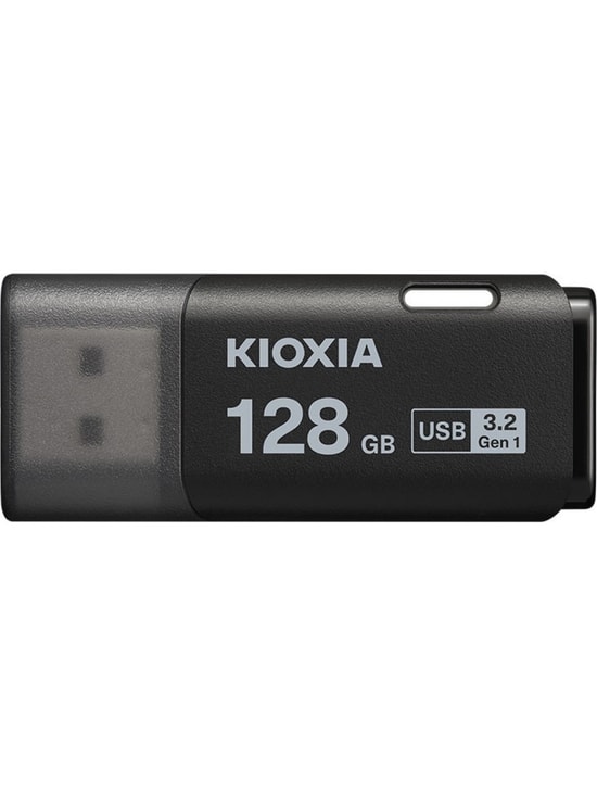 Kioxia TransMemory U301 128GB Siyah USB Bellek LU301K128GG4 - USB 3.2 Gen 1, Şifre Koruma Yok, Anahtarlık Deliği: Evet