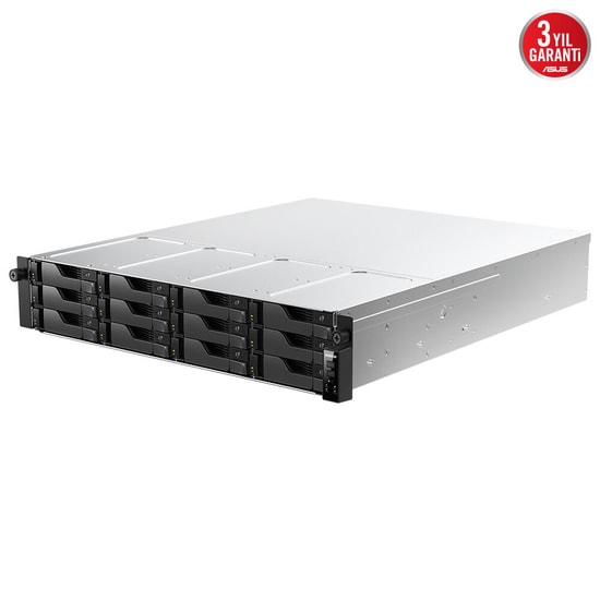 Asustor AS7212RDX (90IX01W0-BW3S00) 12 Yuvalı 8GB DDR4 ECC NAS Depolama - 12x20TB, 128GB RAM, 2xM.2, 4x1GbE, USB 3.2 x6