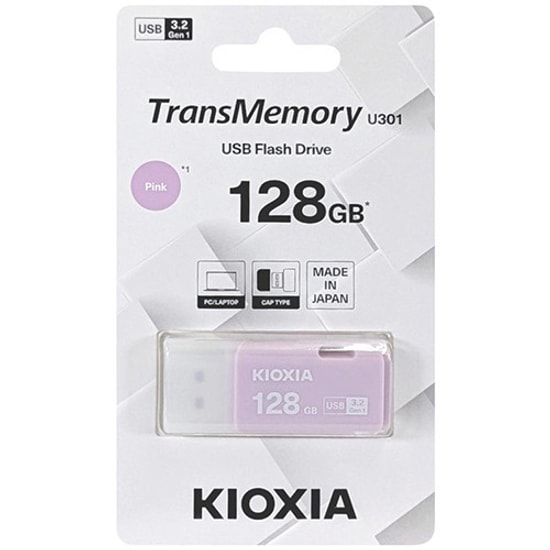 Kioxia TransMemory U301 LU301B128GG4 Pembe 128 GB USB Bellek - USB 3.2 Gen 1, USB 2.0 Uyumlu, 2 Yıl Garanti