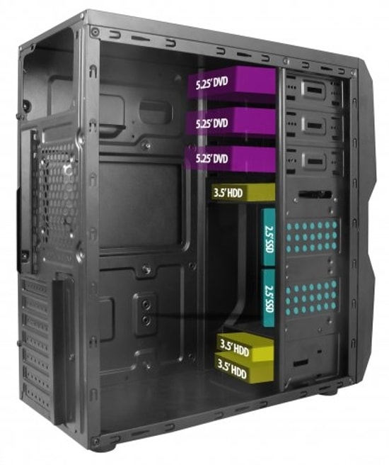 Vento TA-K62-750W Siyah ATX Midi Tower Bilgisayar Kasası - 1 Fan, 6 PCI, 180 x 406 x 420 mm, 24 Ay Garanti