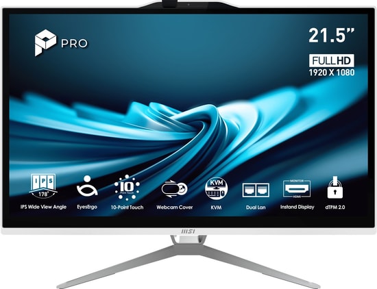 MSI PRO AP222T 14MA-614EU 21.5 FHD Dokunmatik Beyaz All In One PC - i3-14100, 8GB DDR5, 512GB SSD, Windows 11 Home