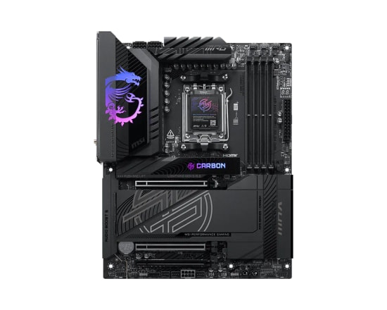 MSI MPG X870E Carbon MAX WiFi AM5 DDR5 ATX Anakart - 9000MHz(OC), 4x M.2, USB4 40Gbps, Wi-Fi 7, 5G LAN, 2.5G LAN