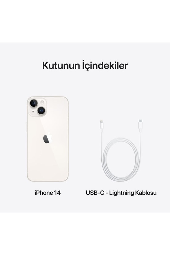 Apple iPhone 14 256 GB Beyaz Cep Telefonu (Apple Türkiye Garantili) - 6.1" Ekran, 6 GB RAM, 3279 mAh Batarya