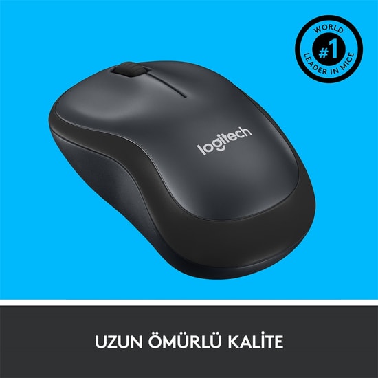 Logitech M221 Sessiz Kompakt Kablosuz Mouse - Siyah (910-006510), 1000 DPI, Nano Alıcı, Ergonomik Tasarım