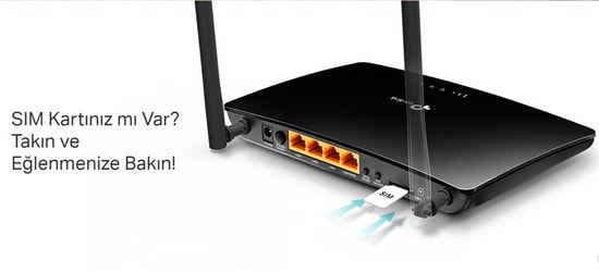 TP-Link Archer MR400 AC1200 Çift Bant 4G LTE Router - WiFi 5, Sim Kartlı, 2xAnten 4x100Mbs Port, VPN ve OneMesh Özelliği