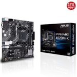 Asus Prime A520M-K Anakart: AMD AM4 Ryzen, DDR4 4600MHz, VGA, HDMI, Micro ATX, M.2, USB 3.2, AMD A520