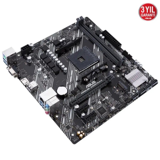 Asus Prime A520M-K Anakart: AMD AM4 Ryzen, DDR4 4600MHz, VGA, HDMI, Micro ATX, M.2, USB 3.2, AMD A520