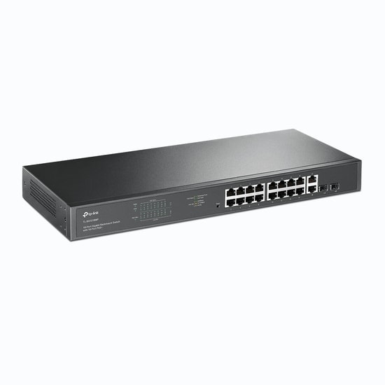 TP-Link TL-SG1218MP 16 Port Gigabit PoE Switch - 2x SFP Uplink, 250W Güç Bütçesi, 250 Metre Menzil, Rackmount