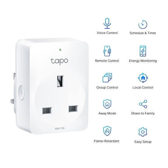 TP-Link Tapo P110 Mini Akıllı Wi-Fi Priz - Enerji İzleme, Uzaktan Kontrol, Zamanlayıcı, Kolay Kurulum, Tekli Paket