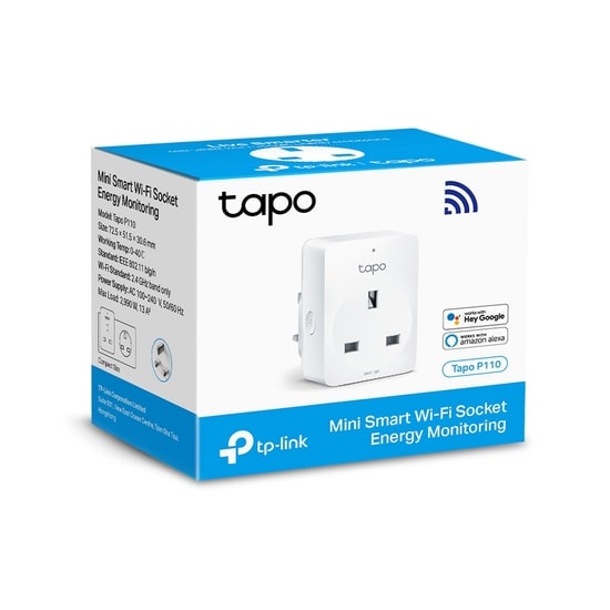 TP-Link Tapo P110 Mini Akıllı Wi-Fi Priz - Enerji İzleme, Uzaktan Kontrol, Zamanlayıcı, Kolay Kurulum, Tekli Paket