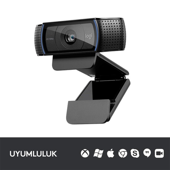 Logitech C920 Full HD 1080p Webcam - Carl Zeiss Mercek, Stereo Mikrofon, Otomatik Odaklama (960-001055)