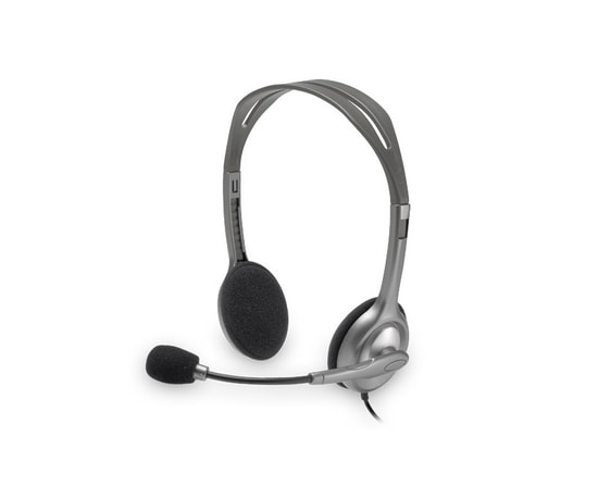Logitech H110 Gri Kablolu Stereo Kulaklık (981-000271) - Akustik, 58 dB, Gürültü Önleyici Mikrofonlu, 180cm AUX Kablo