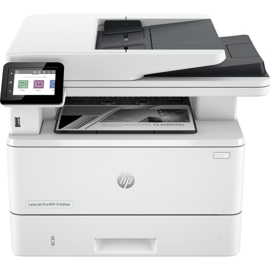 HP LaserJet Pro MFP 4103FDW (2Z629A) Siyah Lazer Yazıcı - 40ppm, WiFi, Dubleks, Tarama, Fotokopi, Faks, Network, USB 2.0