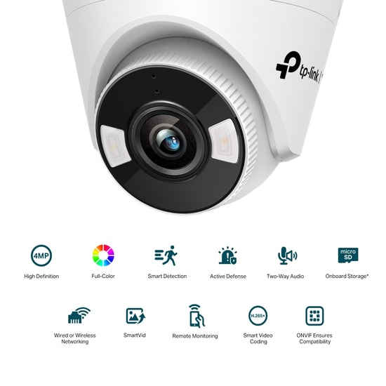 TP-Link VIGI C440-4MM 4MP Dome Kamera - 2K 4MP, Full Color, Gece Görüşü, POE, Mikrofon, İki Yönlü Konuşma