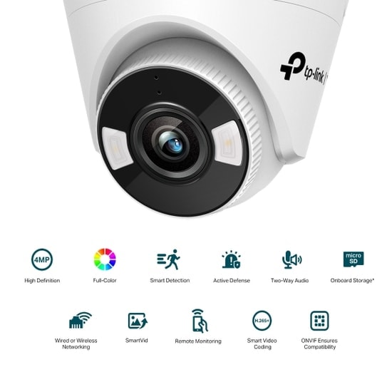 TP-Link VIGI C440-4MM 4MP Dome Kamera - 2K 4MP, Full Color, Gece Görüşü, POE, Mikrofon, İki Yönlü Konuşma