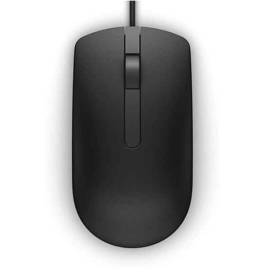 Dell MS116 Siyah USB Optik Mouse (570-AAIS) - 1000 DPI Hassasiyet, Kablolu Bağlantı, Ergonomik Tasarım