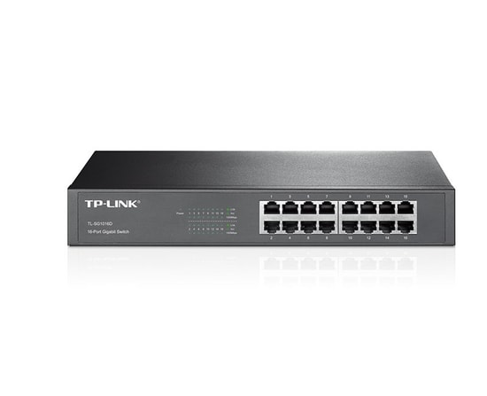 TP-Link TL-SG1016D 16 Port Gigabit Switch - Masaüstü/Rackmount, Metal Kasa, QoS Desteği, Tak ve Çalıştır Ağ Anahtarı