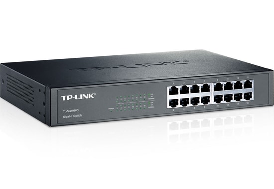 TP-Link TL-SG1016D 16 Port Gigabit Switch - Masaüstü/Rackmount, Metal Kasa, QoS Desteği, Tak ve Çalıştır Ağ Anahtarı
