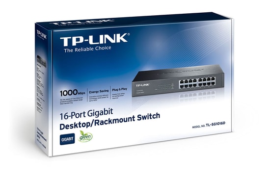 TP-Link TL-SG1016D 16 Port Gigabit Switch - Masaüstü/Rackmount, Metal Kasa, QoS Desteği, Tak ve Çalıştır Ağ Anahtarı