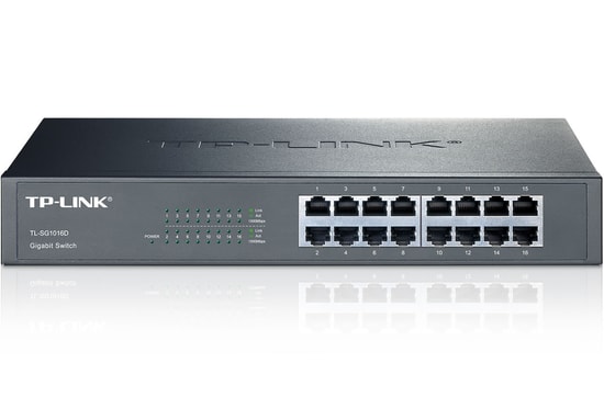 TP-Link TL-SG1016D 16 Port Gigabit Switch - Masaüstü/Rackmount, Metal Kasa, QoS Desteği, Tak ve Çalıştır Ağ Anahtarı