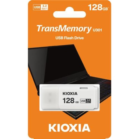 Kioxia TransMemory U301 128GB USB 3.2 Gen 1 Beyaz Flash Bellek (LU301W128GG4) - NAND, Kompakt, Yüksek Hızlı Tasarım