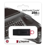 Kingston DataTraveler Exodia 256GB USB 3.2 Gen 1 Flash Bellek Siyah Kırmızı (DTX/256GB) - USB Type-A, Kapaklı Tasarım