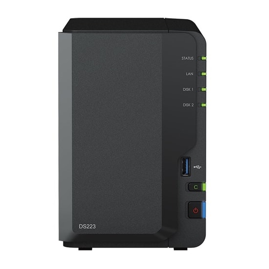 Synology DS223 2 Yuvalı NAS: 2x3.5/2.5" Disk Desteği, 2GB RAM, Realtek İşlemci, Merkezi Veri Depolama ve Yedekleme