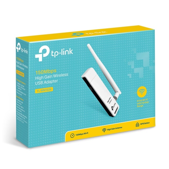 TP-LINK TL-WN722N 150Mbps Yüksek Kazançlı Wireless USB Ağ Adaptörü - 2.4 GHz, WiFi 4, 802.11n, 4 dBi Anten, WPS