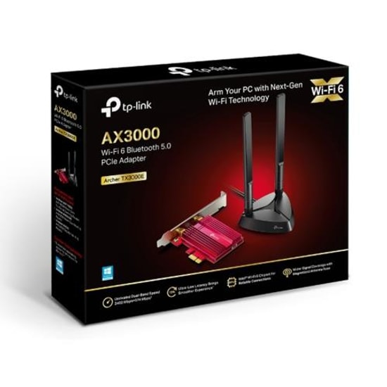 Tp-Link Archer TX3000E AX3000 Wi-Fi 6 Bluetooth 5.0 2300Mbps Dual Band 2xGigabit Rj45 Adaptör Pcie Ağ Adaptörü