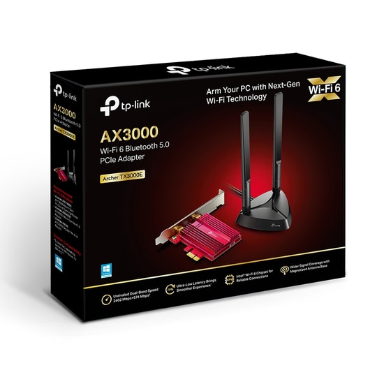 Tp-Link Archer TX3000E AX3000 Wi-Fi 6 Bluetooth 5.0 2300Mbps Dual Band 2xGigabit Rj45 Adaptör Pcie Ağ Adaptörü