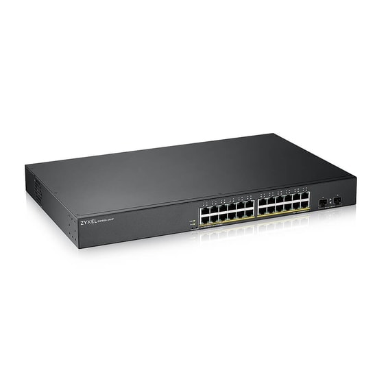 Zyxel GS1900-24HP V2 24 Port Gigabit PoE Switch - 170W, 2x SFP Port, Web Yönetilebilir, Rackmount Tasarım