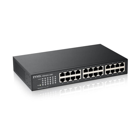 ZYXEL GS1100-24E V3 Switch - 24 Port Gigabit 10/100/1000 Mbps, Yönetilemez, Tak Çalıştır, Fansız Tasarım