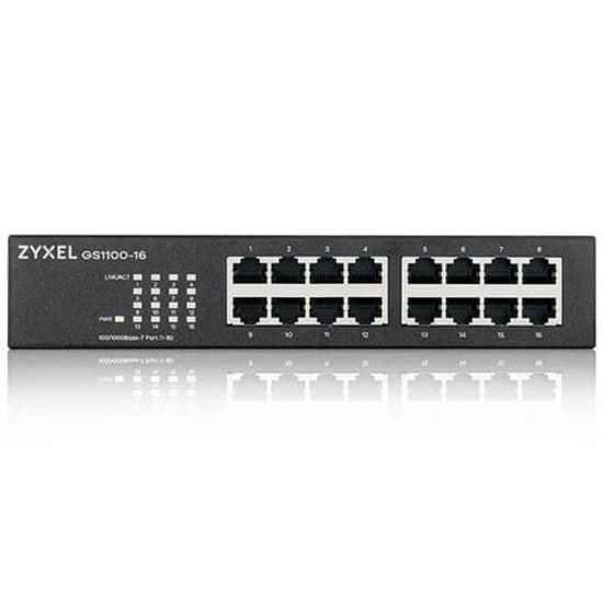 Zyxel GS1100-16 16 Port 10/100/1000 Mbps Yönetilemez Gigabit Switch V3 - Metal Kasa, Masaüstü, Rack Mount Uyumlu