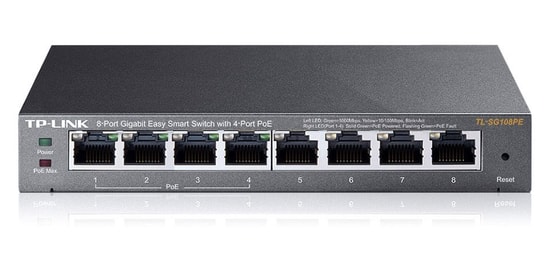 TP-Link TL-SG108PE 8 Port Gigabit Easy Smart Masaüstü Switch - 4 PoE Portlu, 55W PoE Kapasitesi, VLAN, QoS Destekli