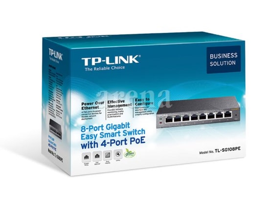 TP-Link TL-SG108PE 8 Port Gigabit Easy Smart Masaüstü Switch - 4 PoE Portlu, 55W PoE Kapasitesi, VLAN, QoS Destekli