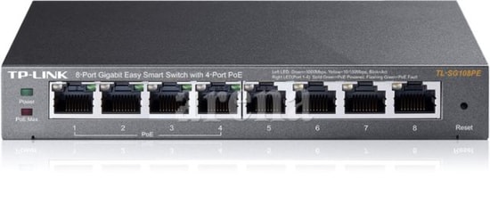 TP-Link TL-SG108PE 8 Port Gigabit Easy Smart Masaüstü Switch - 4 PoE Portlu, 55W PoE Kapasitesi, VLAN, QoS Destekli