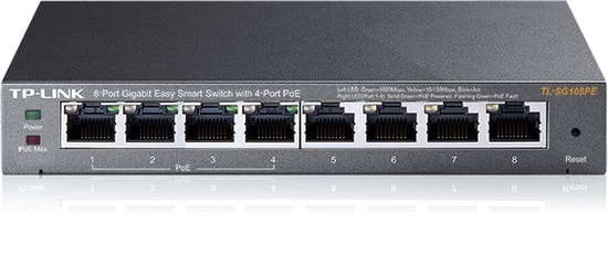 TP-Link TL-SG108PE 8 Port Gigabit Easy Smart Masaüstü Switch - 4 PoE Portlu, 55W PoE Kapasitesi, VLAN, QoS Destekli
