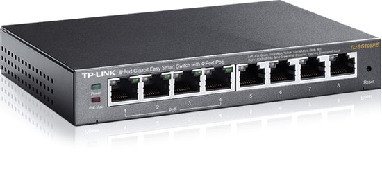 TP-Link TL-SG108PE 8 Port Gigabit Easy Smart Masaüstü Switch - 4 PoE Portlu, 55W PoE Kapasitesi, VLAN, QoS Destekli