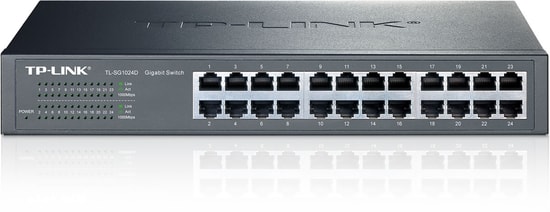 TP-Link TL-SG1024D Rackmount 24 Port Gigabit Switch - 10/100/1000 Mbps, QoS Desteği, Metal Kasa, Yönetilemez Ağ Anahtarı