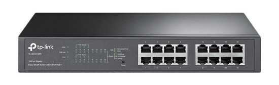 TP-Link TL-SG1016PE 16 Port Gigabit Smart PoE+ Raf Tipi Switch (8 PoE Port, 150W PoE) - Yönetilebilir, Fanlı Soğutma