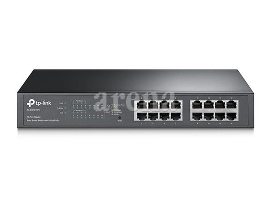 TP-Link TL-SG1016PE 16 Port Gigabit Smart PoE+ Raf Tipi Switch (8 PoE Port, 150W PoE) - Yönetilebilir, Fanlı Soğutma