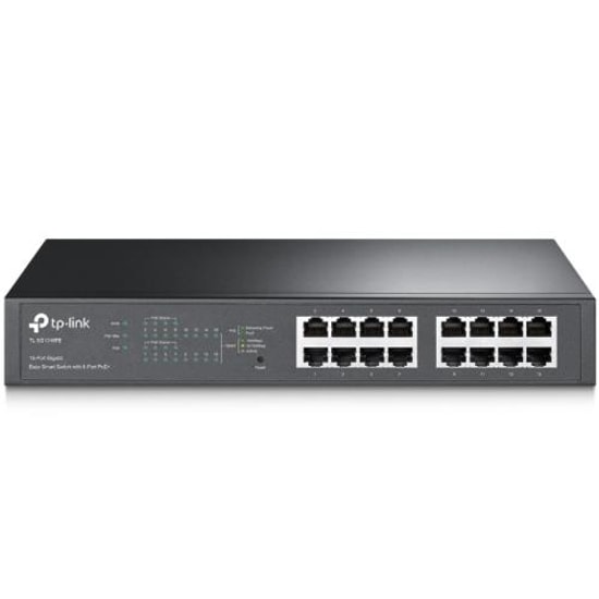 TP-Link TL-SG1016PE 16 Port Gigabit Smart PoE+ Raf Tipi Switch (8 PoE Port, 150W PoE) - Yönetilebilir, Fanlı Soğutma