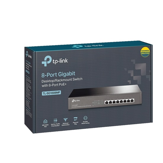 TP-Link TL-SG1008MP 8 Port Gigabit Switch - PoE+ 153W, 100m Mesafe, Metal Kasa, Masaüstü/Rack Tipi Yönetilmeyen Anahtar