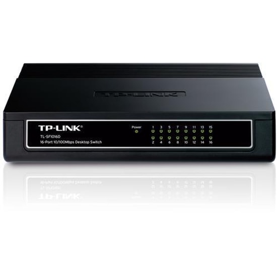 TP-Link TL-SF1016D Switch - 16 Port 10/100 Mbps, Plastik Kasa, Masaüstü Yönetilmeyen Ethernet Ağ Anahtarı