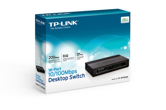 TP-Link TL-SF1016D Switch - 16 Port 10/100 Mbps, Plastik Kasa, Masaüstü Yönetilmeyen Ethernet Ağ Anahtarı